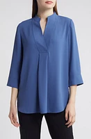 Anne Klein Split Neck Woven Tunic at Nordstrom