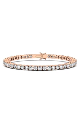 HauteCarat Four-Prong Lab Created Diamond 14K Gold Tennis Bracelet in Rose Gold at Nordstrom