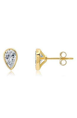 Crislu Pear Cubic Zirconia Stud Earrings in Gold at Nordstrom