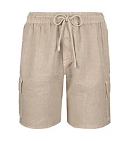 Vilebrequin Men's Linen Bermuda Cargo Pockets Shorts in Safari at Nordstrom