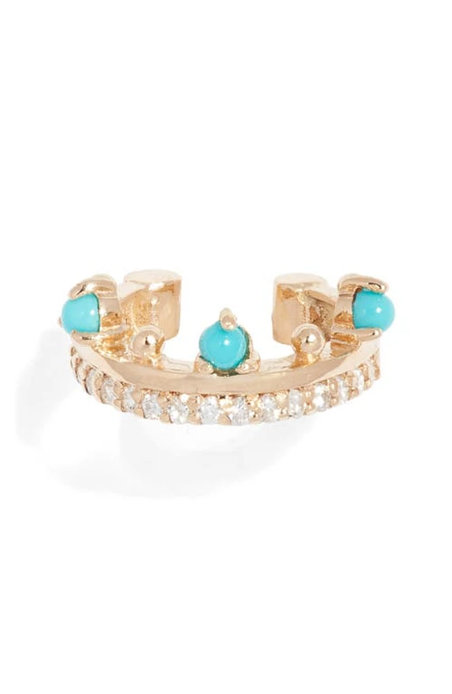 Anzie Mediterranean Diamond & Turquoise Single Ear Cuff at Nordstrom