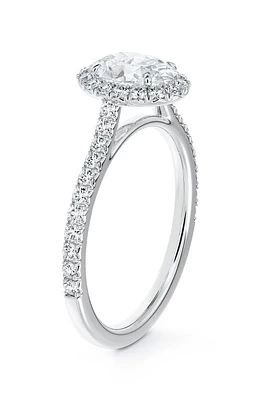 De Beers Forevermark Center of My Universe Oval Halo Engagement Ring with Diamond Band in Platinum-D0.50Ct at Nordstrom, Size 6.5