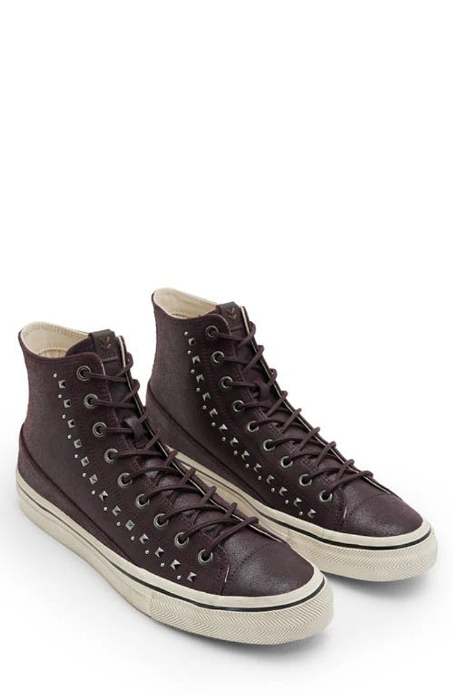 John Varvatos Stud Mid Top Sneaker Port at Nordstrom, M