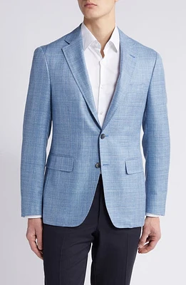 Canali Kei Trim Fit Mélange Wool & Silk Blend Sport Coat Light Blue at Nordstrom, Us