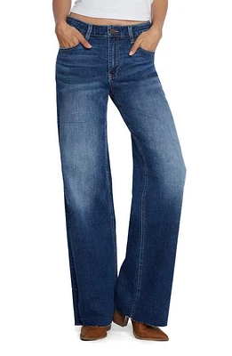 Wash Lab Denim Lila Raw Hem Mid Rise Relaxed Boyfriend Jeans Serene Blue at Nordstrom,