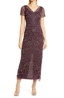 Pisarro Nights Beaded Mesh Column Gown at Nordstrom,