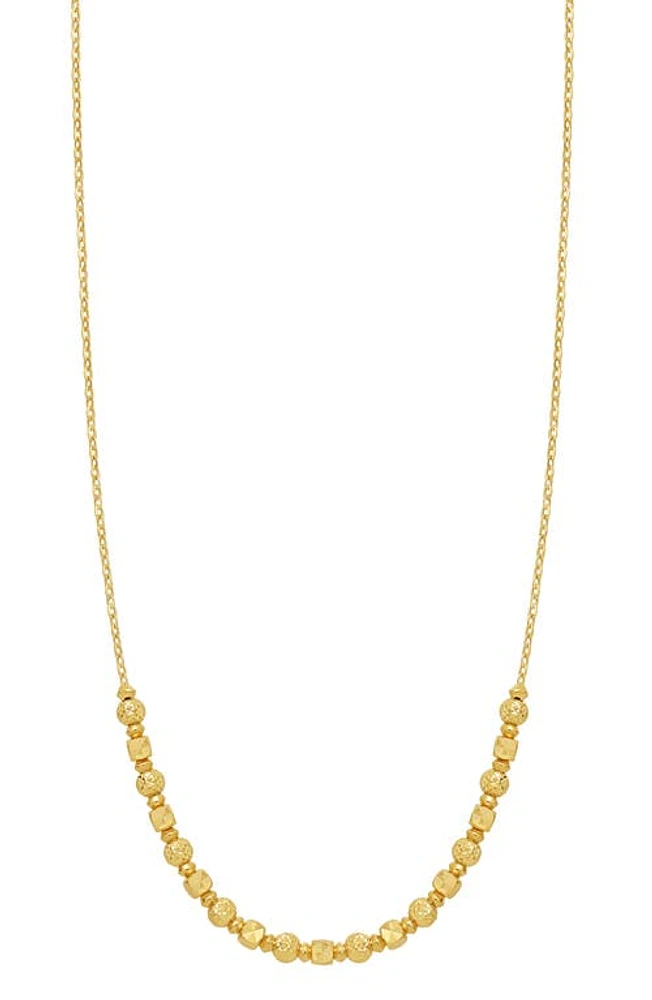 Bony Levy 14K Gold Beaded Frontal Necklace in 14K Yellow Gold at Nordstrom, Size 18