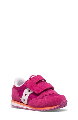 Saucony Jazz Hook & Loop Sneaker in Fuchsia/Coral/White at Nordstrom, Size 4 M