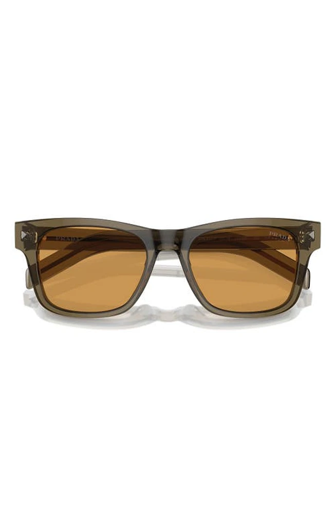 Prada 55mm Rectangular Sunglasses in Brown at Nordstrom