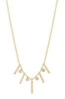 Meira T Diamond Charms Ball Chain Necklace in Two Toned Yellow Gold at Nordstrom, Size 18