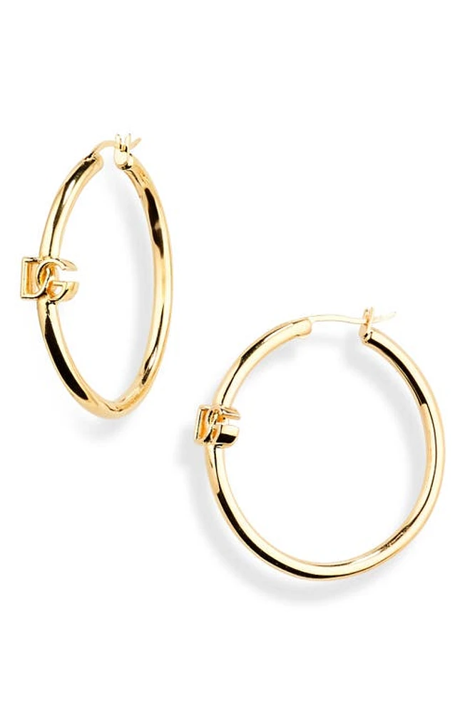 Dolce & Gabbana Creole DG Logo Hoop Earrings in Zoo00 Oro at Nordstrom