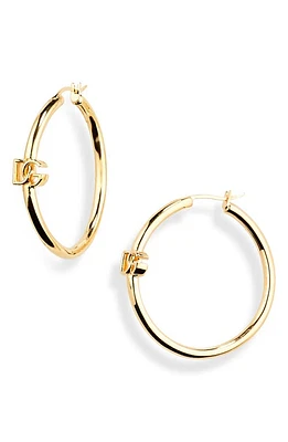 Dolce & Gabbana Creole DG Logo Hoop Earrings in Zoo00 Oro at Nordstrom