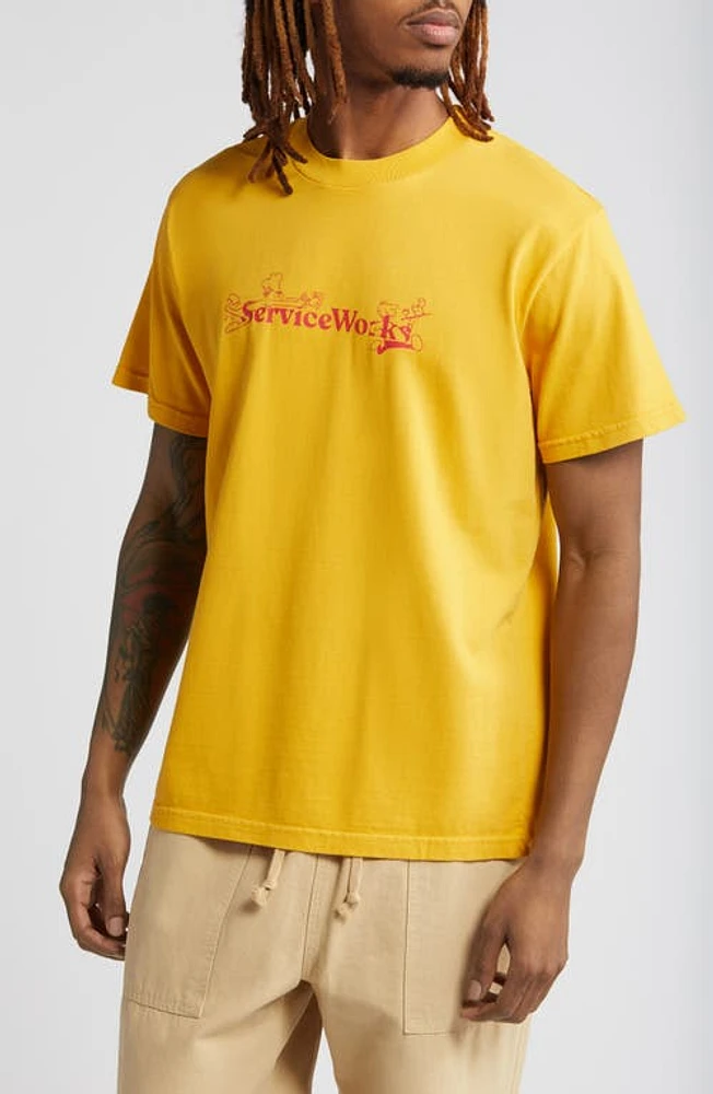 Service Works Chase Cotton Graphic T-Shirt Yellow at Nordstrom,