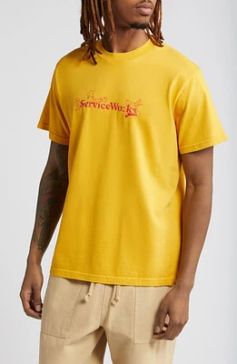 Service Works Chase Cotton Graphic T-Shirt Yellow at Nordstrom,