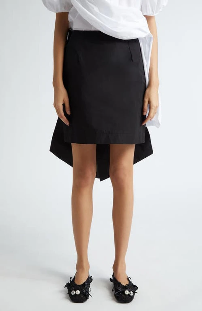 Simone Rocha Back Bow Taffeta Miniskirt in Black at Nordstrom, Size 6 Us