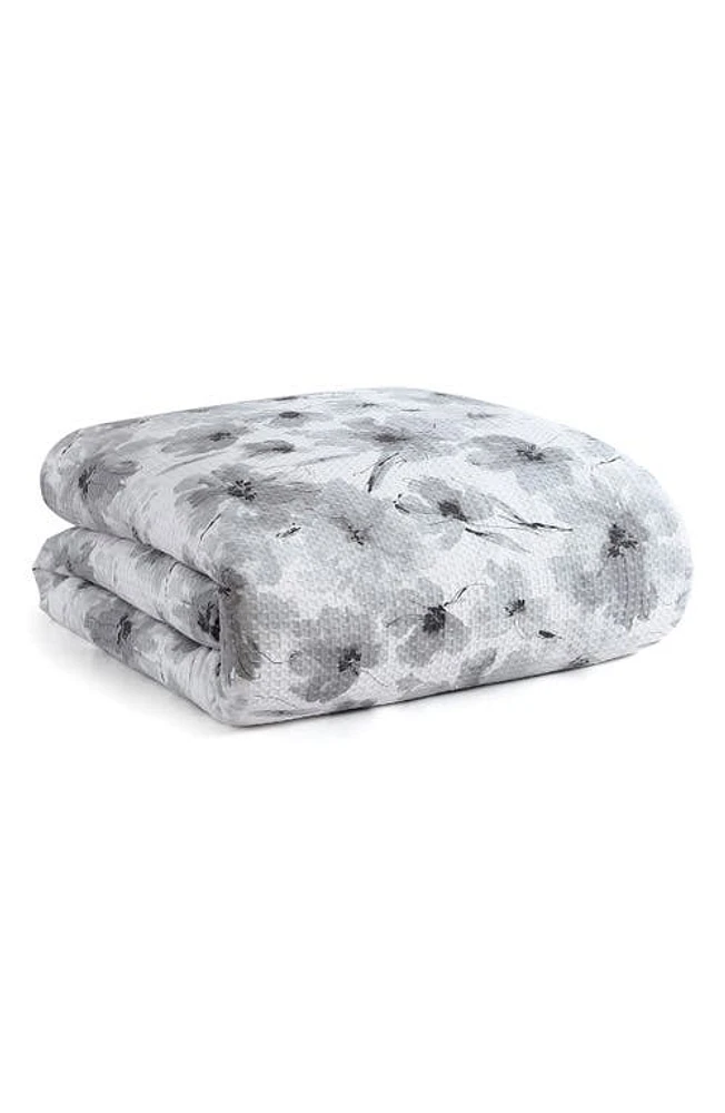 DKNY Modern Bloom Waffle Cotton Duvet & Sham Set in Grey at Nordstrom