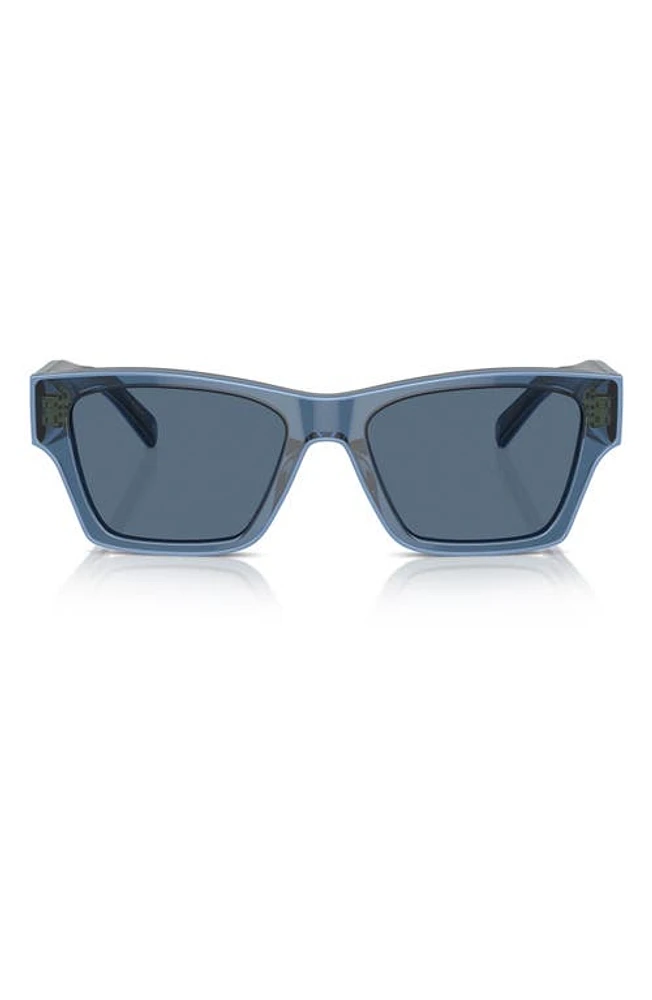 Tory Burch 53mm Rectangular Sunglasses in Dark Blue at Nordstrom