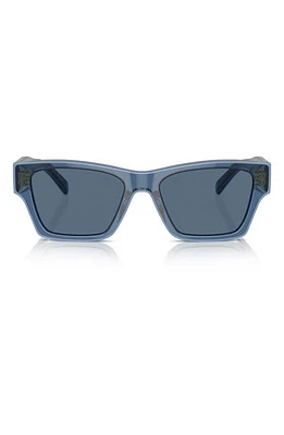 Tory Burch 53mm Rectangular Sunglasses in Dark Blue at Nordstrom