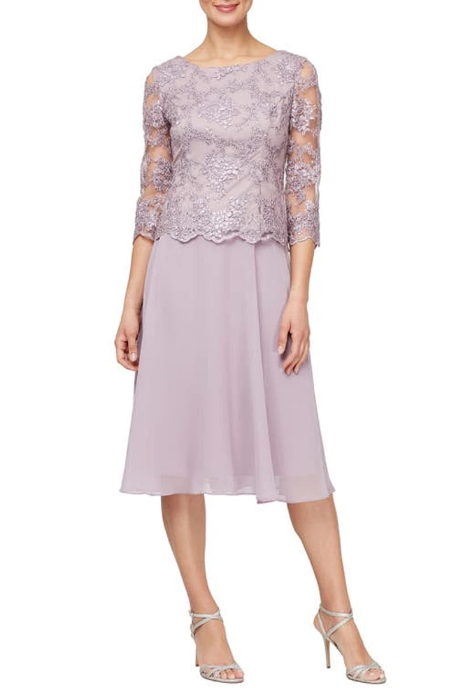 Alex Evenings Faux Two-Piece Cocktail Dress Wisteria at Nordstrom,