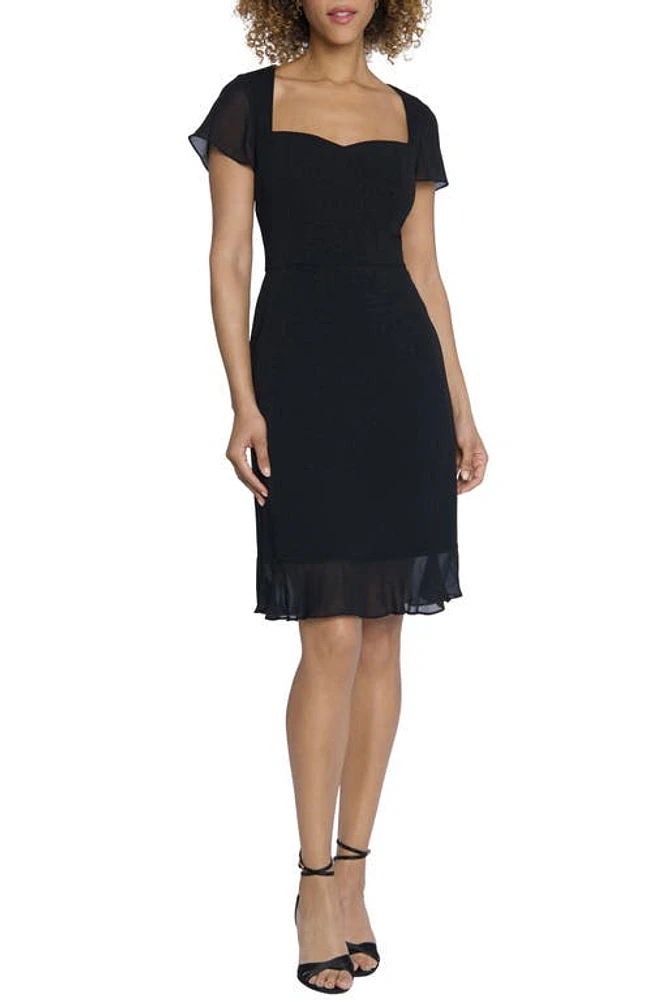 Maggy London Ruffle Hem Dress Black at Nordstrom,