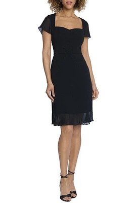 Maggy London Ruffle Hem Dress Black at Nordstrom,