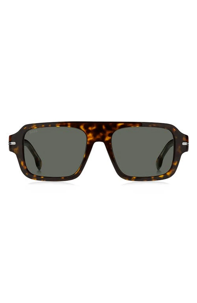 BOSS 53mm Flat Top Sunglasses in Havana at Nordstrom