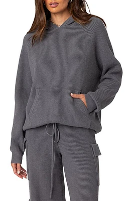 EDIKTED Wynter Sweater Hoodie Gray at Nordstrom,