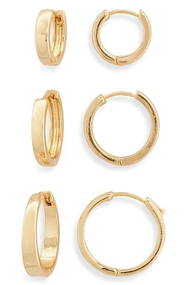 BP. 14K Gold Dipped Set of 3 Hoop Earrings at Nordstrom