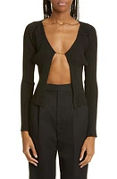 Jacquemus La Maille Pral Rib Cardigan Black at Nordstrom, Us