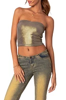 EDIKTED Spotlight Metallic Tube Top Gold at Nordstrom,