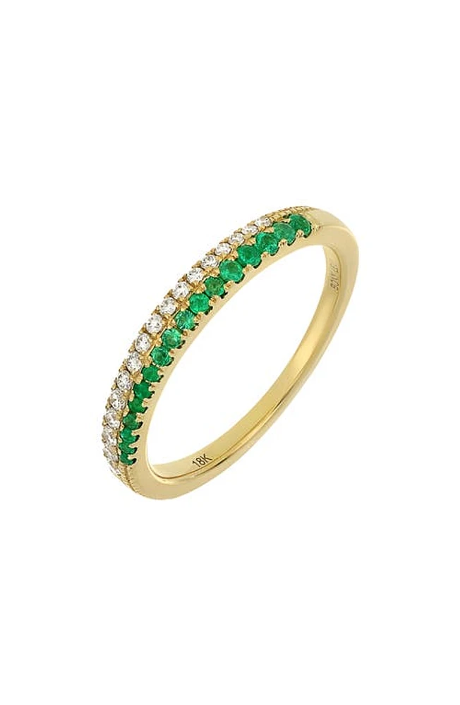 Bony Levy El Mar Two-Row Diamond & Emerald Ring 18K Yellow Gold at Nordstrom,