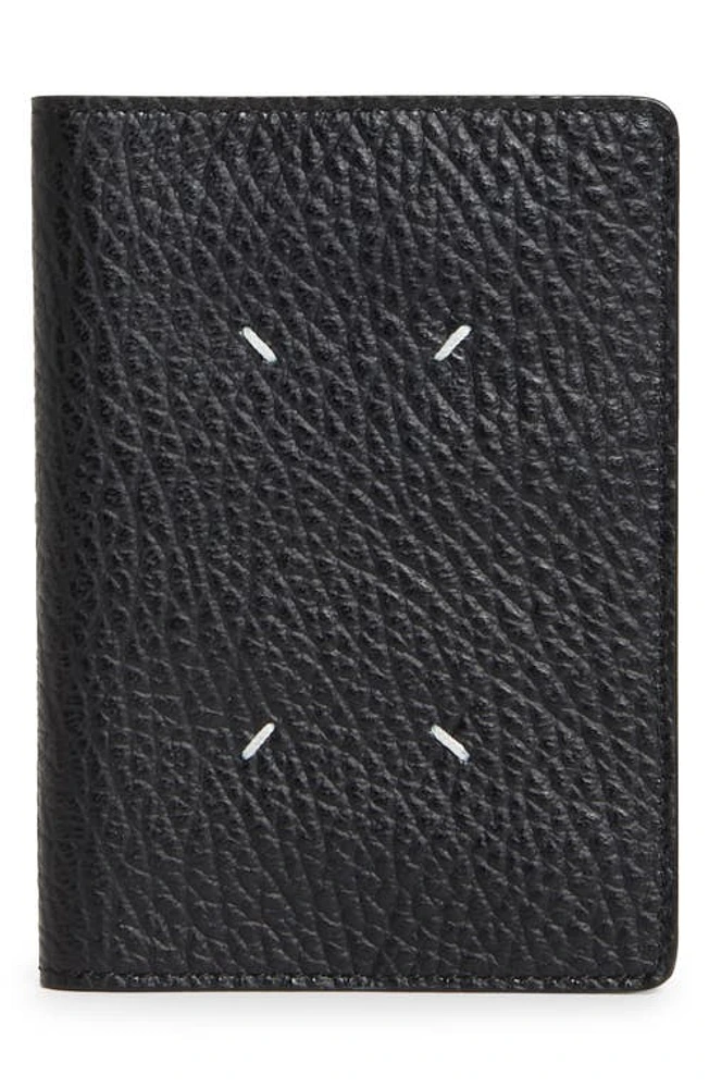 Maison Margiela Pebbled Leather Passport Cover in Black at Nordstrom