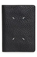 Maison Margiela Pebbled Leather Passport Cover in Black at Nordstrom