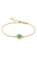 Monica Vinader Mini Siren Fine Chain Bracelet in Green Onyx/Yellow Gold at Nordstrom