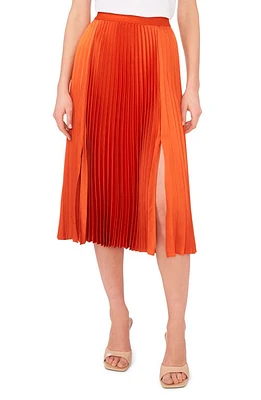 halogen(r) Pleated Slit Hem Midi Skirt at Nordstrom,