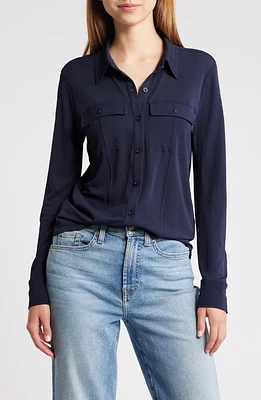 FRAME Jersey Button-Up Shirt at Nordstrom,