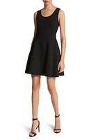 Michael Kors Collection Sleeveless Wool Blend Skater Dress Black at Nordstrom,