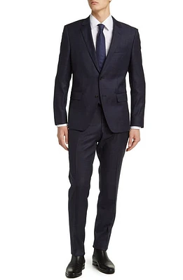 BOSS Huge Stretch Virgin Wool Suit Dark Blue at Nordstrom,