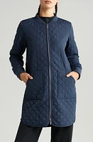 zella Longline Water Resistant Quilted Bomber Jacket at Nordstrom,