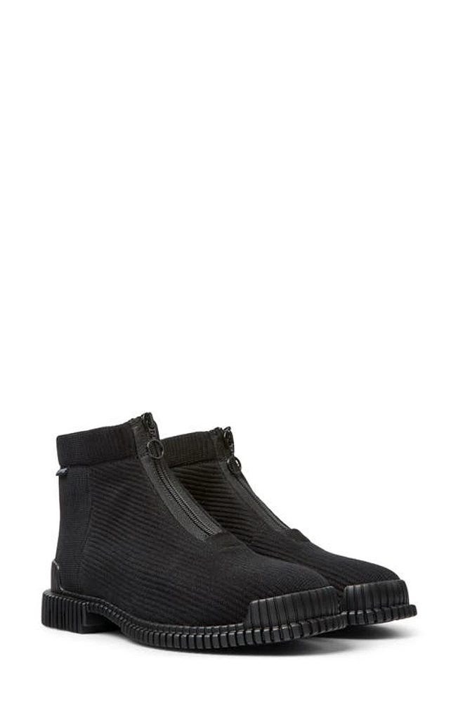 Camper Pix Knit Zip Bootie Black at Nordstrom,