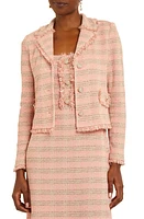 Misook Fray Tweed Jacket Pink Biscuit at Nordstrom,