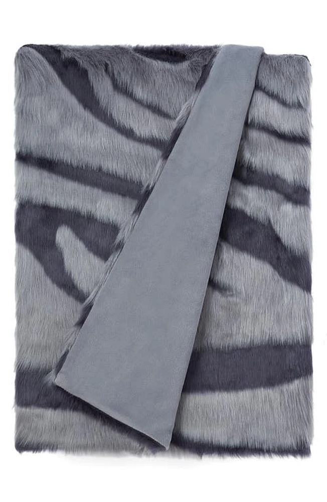 UGG(r) Shayla Faux Fur Throw Blanket in Space Age /Gravel Grey at Nordstrom