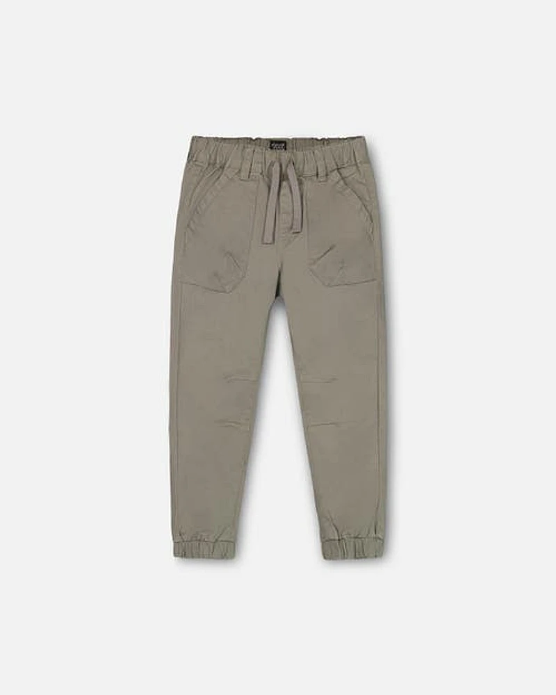 Deux Par Deux Boy's Stretch Twill Jogger Pants Castor Gray at Nordstrom