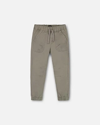 Deux Par Deux Boy's Stretch Twill Jogger Pants Castor Gray at Nordstrom