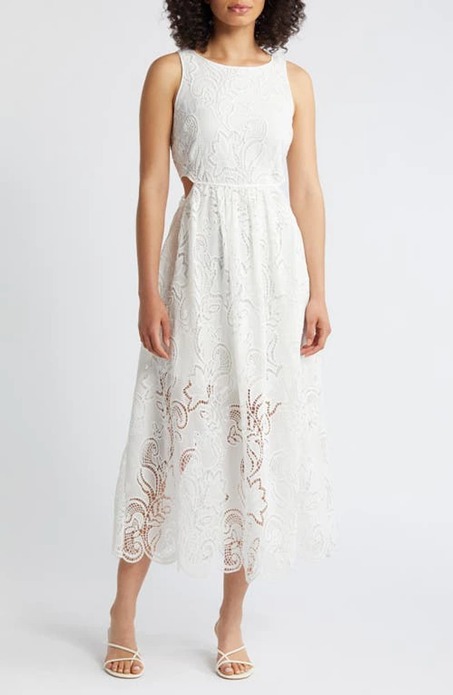 Sam Edelman Bouquet Eyelet Maxi Dress White at Nordstrom,