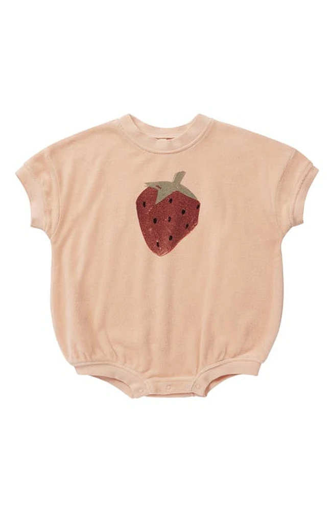 Rylee + Cru Noah Strawberry Graphic Romper Apricot at Nordstrom,