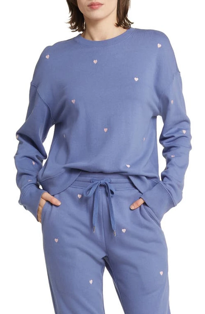 Rails Ramona Star Cotton Modal Sweatshirt Pink Periwinkle Hearts at Nordstrom,