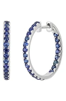 Bony Levy El Mar Inside Out Hoop Earrings in 18K White Gold - Sapphire at Nordstrom