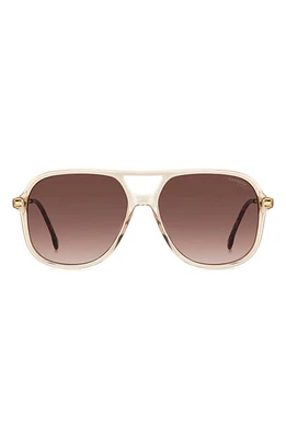 Carrera Eyewear 58mm Navigator Sunglasses in Nude/Brown Gradient at Nordstrom