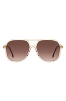 Carrera Eyewear 58mm Navigator Sunglasses in Nude/Brown Gradient at Nordstrom